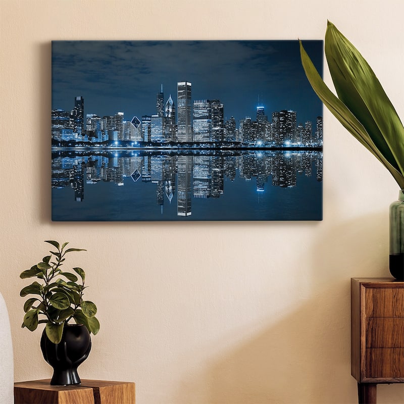 Chicago At Night Premium Gallery Wrapped Canvas - Ready to Hang