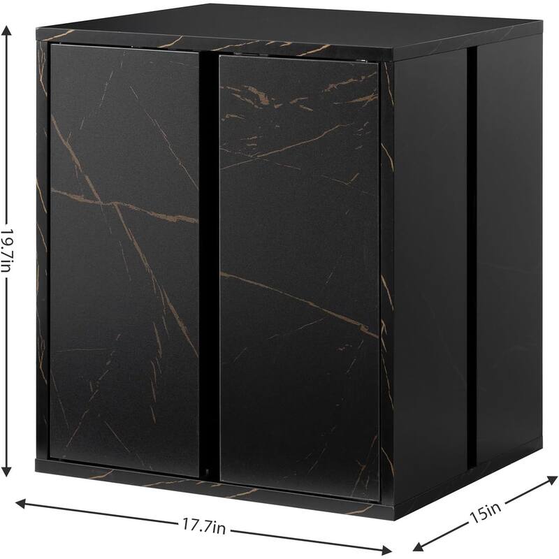 Nightstand with Glass Shelves and Led Lighting