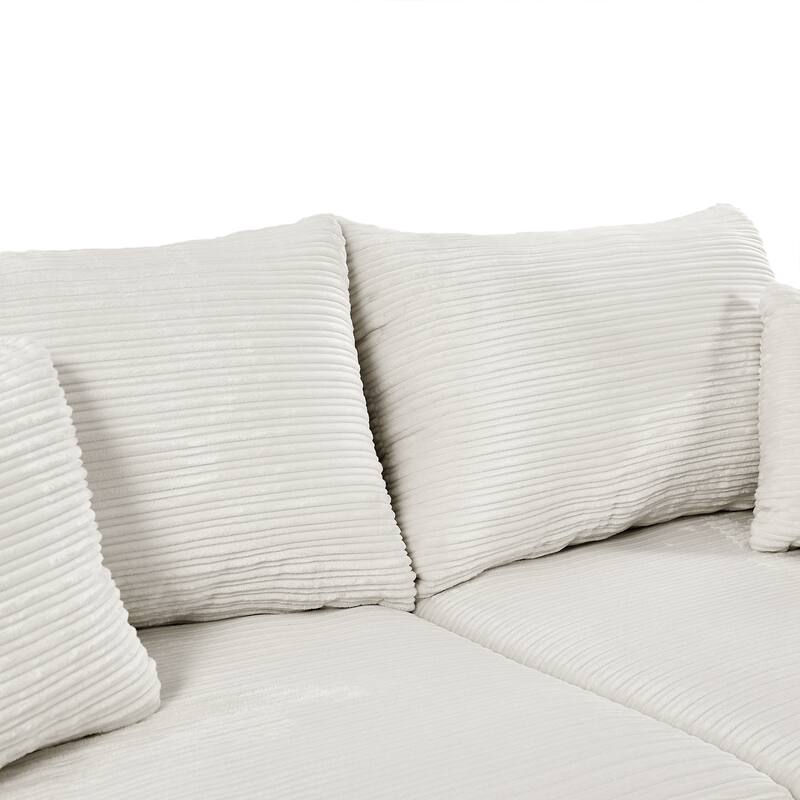 Modern Single Sofa with Movable Ottoman, Hidden Storage, USB Ports, Cup Holders and Phone Holder for Living Room