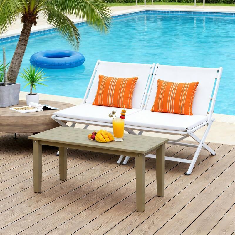 GDFStudio - Elias Modern Patio Rectangle Coffee Table for Relaxed Outdoor Living(Only table) - Rectangle - Brown