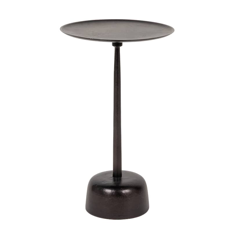 Vintage Aluminum Side Table - 12.0"L x 12.0"W x 20.0"H - Black