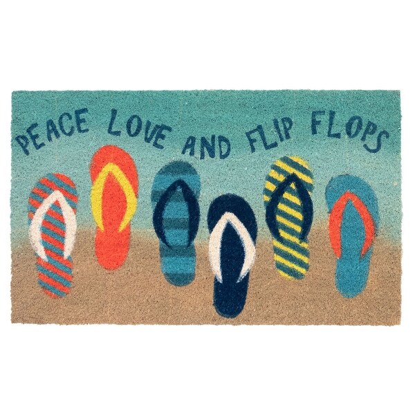 Liora Manne Natura Flip Flops Outdoor Mat Ombre Blue 18"x30". Opens flyout.