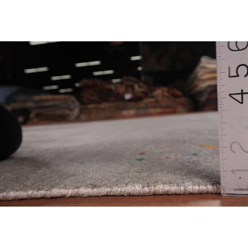 Tribal Gabbeh Indian Area Rug Silk Carpet - 9'0" X 11'7"