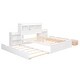 preview thumbnail 10 of 32, Full Size Storage Platform Bed with Trundle and Pull-Out Shelves, White