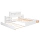 preview thumbnail 10 of 32, Full Size Storage Platform Bed with Twin Size Trundle, Pull-Out Shelves, 2 Drawers, and USB Headboard, White