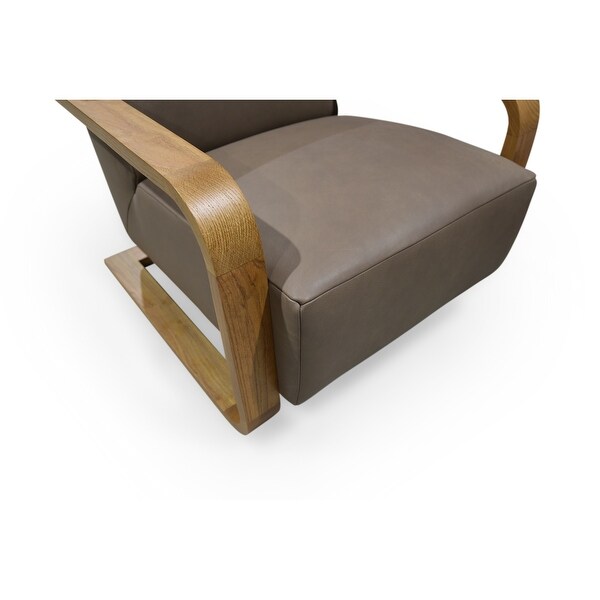NADAAL STUDIOS Joseph Lounge Chair, Solid Oak Frame with Top Grain