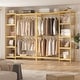 preview thumbnail 37 of 65, Bamboo Closet System Clothes Rack, Large Freestanding Garment Rack Clothing Rack for Hanging Clothes