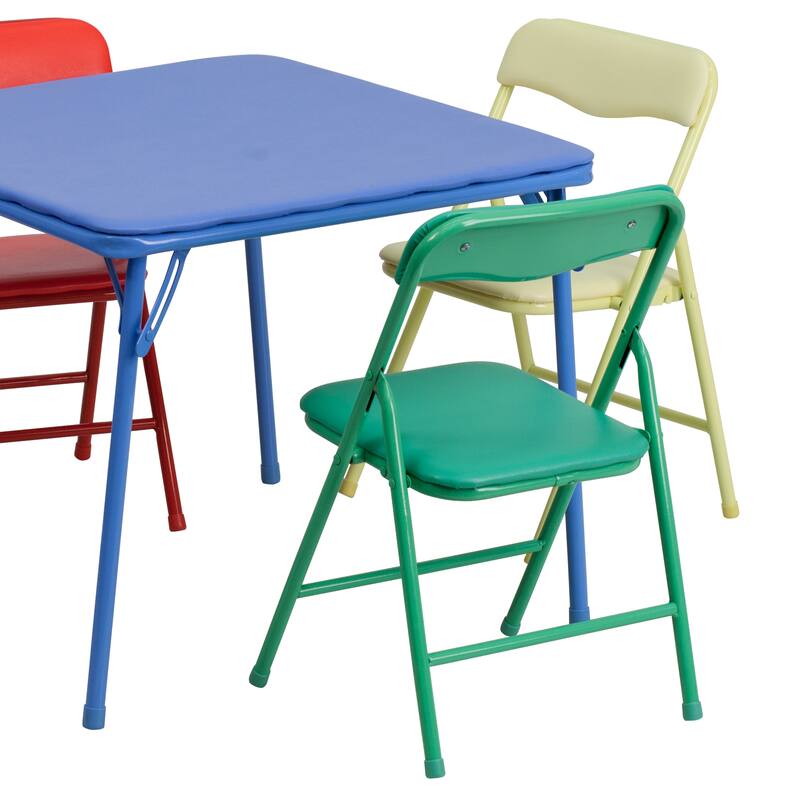 Kids 5-Piece Classroom Folding Table and Chairs Set