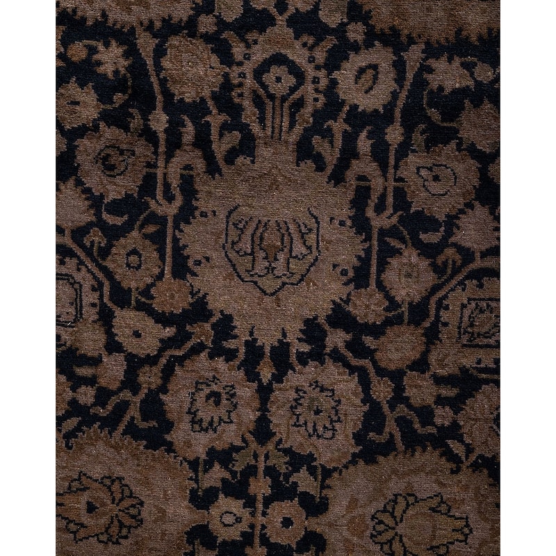 Fine Vibrance, One-of-a-Kind Hand-Knotted Runner Rug - Black, 2' 8" x 12' 4" - 2' 8" x 12' 4"