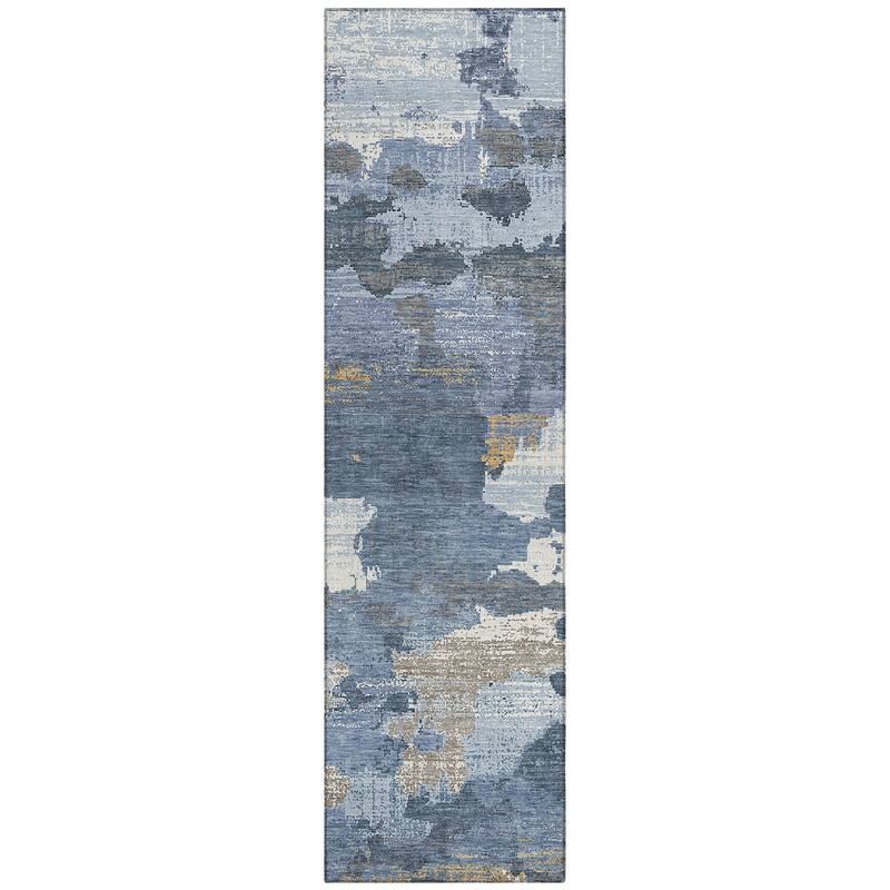 Machine Washable Indoor/ Outdoor Abstract Casual Chantille Rug