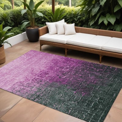 HomeRoots Ombre Transitional Rectangle Outdoor Rug
