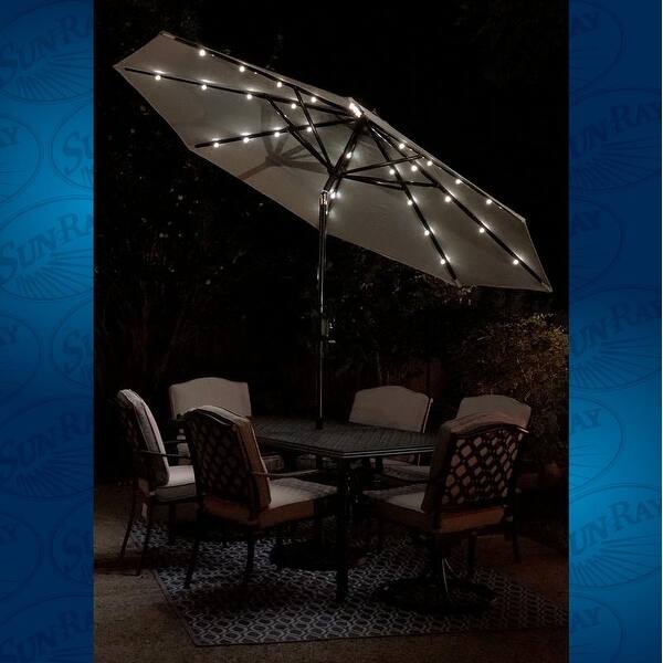 Shop Black Friday Deals On Sun Ray 9 Round Solar Lighted Umbrella Base Not Included Overstock 28736324