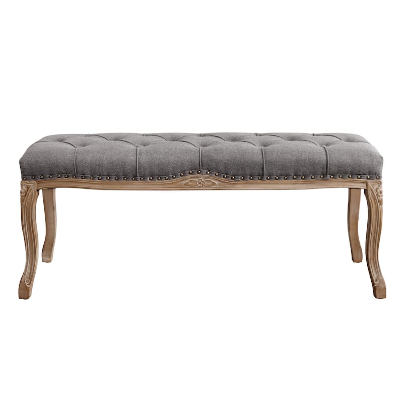 Retro Patterned Legs 45.2In.W Padded Bench - 45.2" W X 14.6" D X 18.3" H