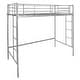 preview thumbnail 1 of 10, Costway Twin Size Loft Bed Heavy Duty Metal Loft Bed Frame with Safety Silver