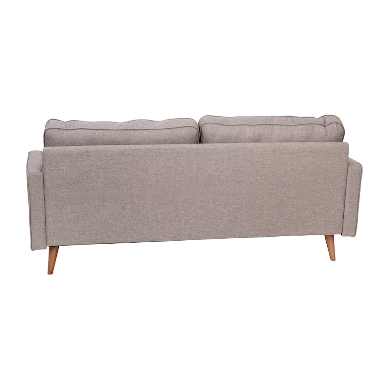 Compact Upholstered Tufted Sofa with Wooden Legs