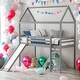 preview thumbnail 1 of 13, Twin Loft Bed House Bed With Slide,Solid Construction for Home Grey