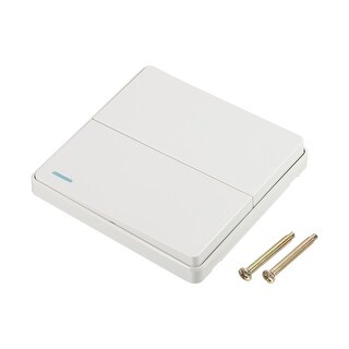 Light Switch Wall Panel Push Button 2 Gang 1 Way White 250V 10A ...