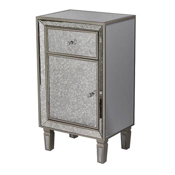 Shop 1 Drawer 1 Door Antiqued Mirror Tall Accent Cabinet Mdf