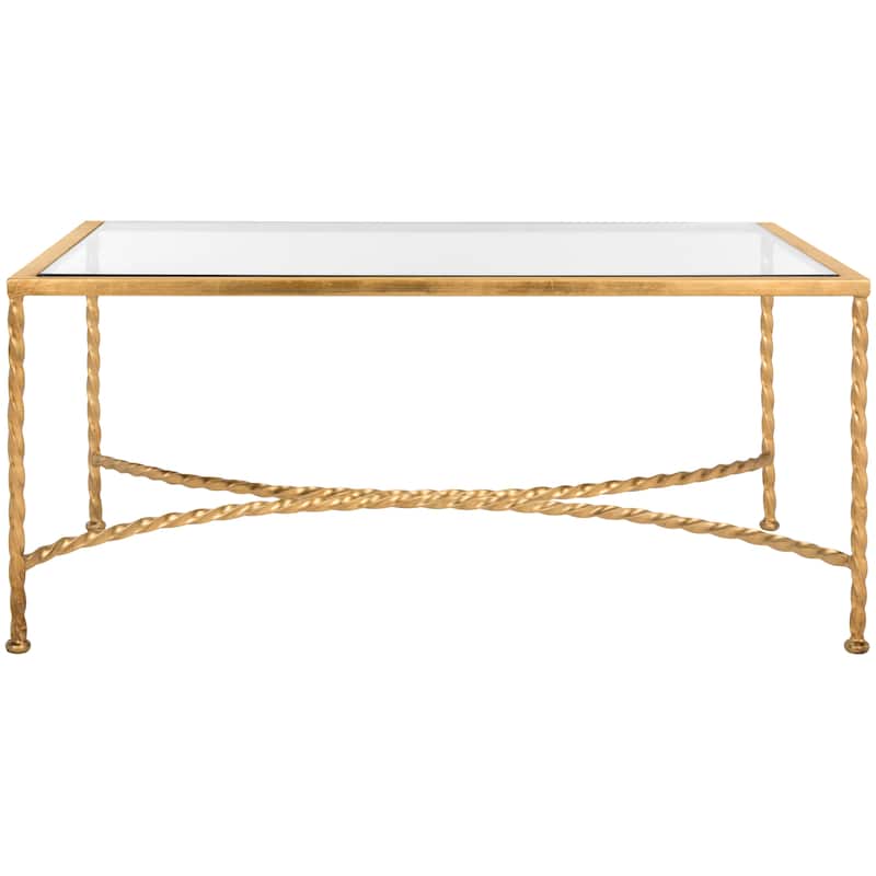 SAFAVIEH Couture Sedighe Glass Coffee Table - 40" W x 24" D x 18" H - 40"W x 24"D x 18"H