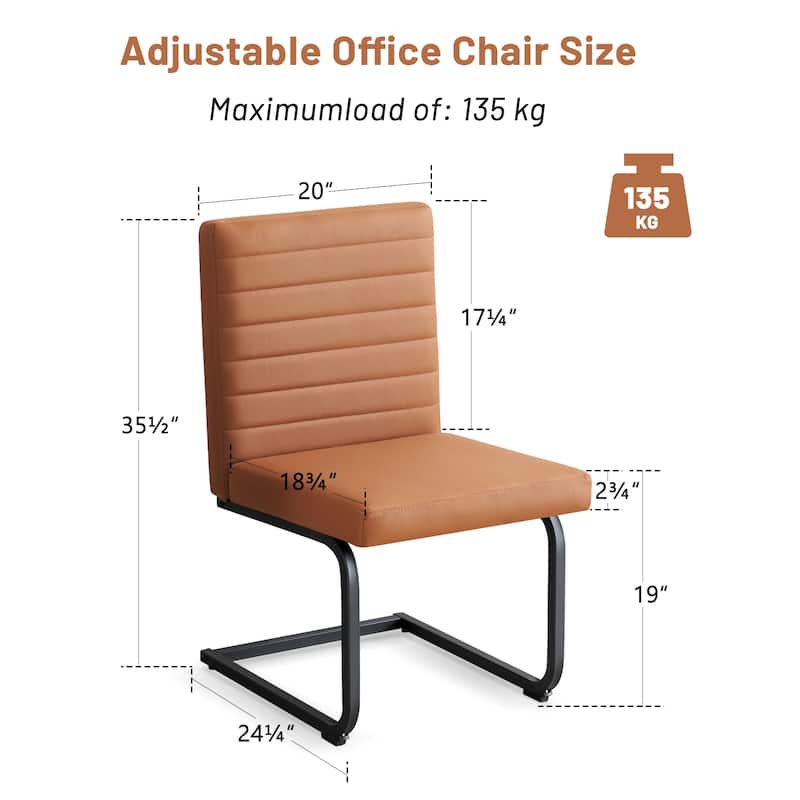 Dining Chairs Set of 2, Upholstered Kitchen Chairs with Metal Legs, Armless Chair with Comfortable Seat, Easy Assembly