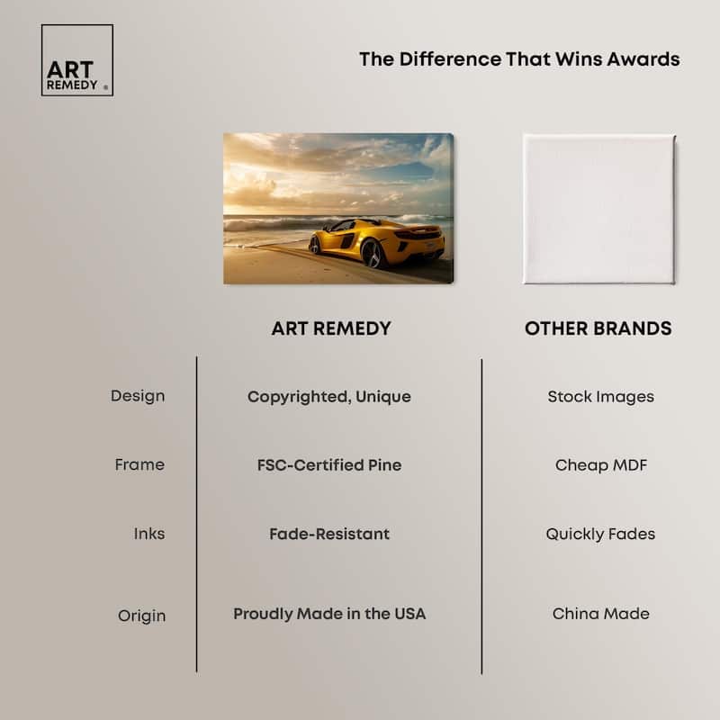 Beach Sports Car Canvas by Art Remedy, Gallery Wrapped