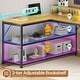 preview thumbnail 30 of 36, 67" L Gaming Shaped Desk Storage Shelves Power Outlet 2 Drawers