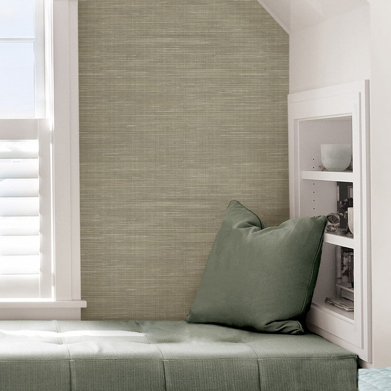 NuWallpaper Wheat Faux Grasscloth Peel & Stick Wallpaper - 216in x 20.5in x 0.025in