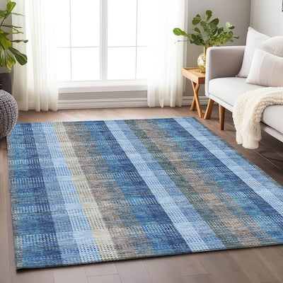 Premium Washable Super Soft Modern Plaid Mayfield Rug