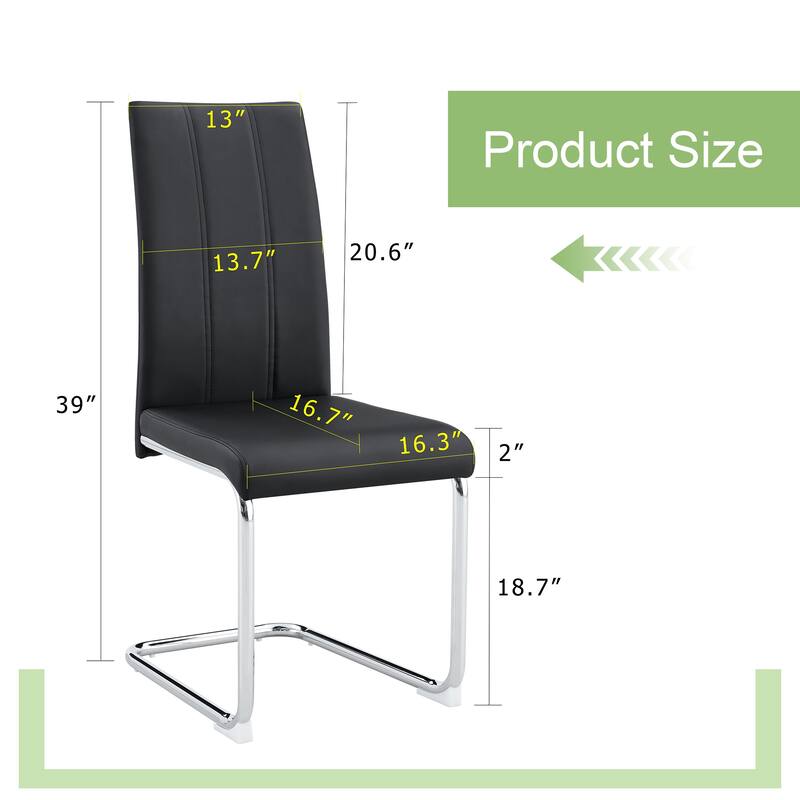 Set of 2 Modern High-Back Side Chairs