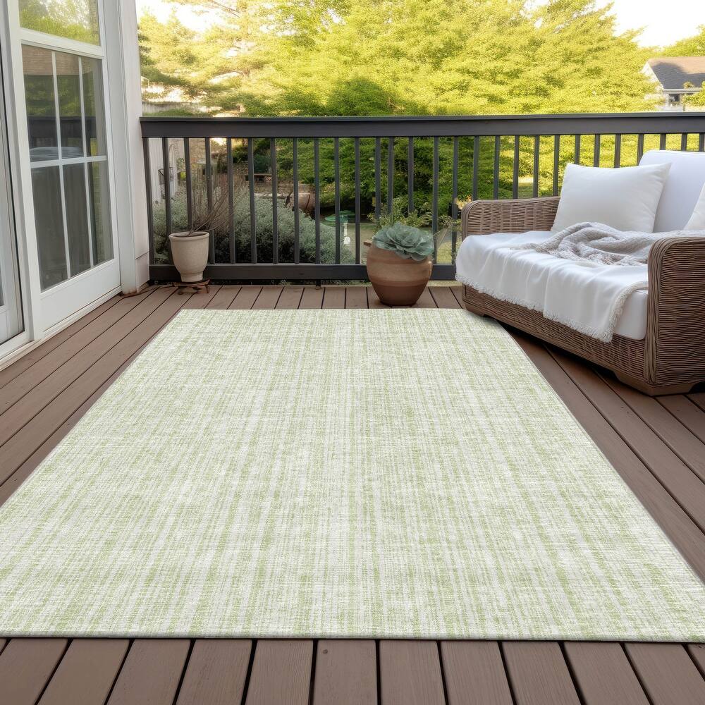Machine Washable Indoor/ Outdoor Chantille Contemporary Striped Rug
