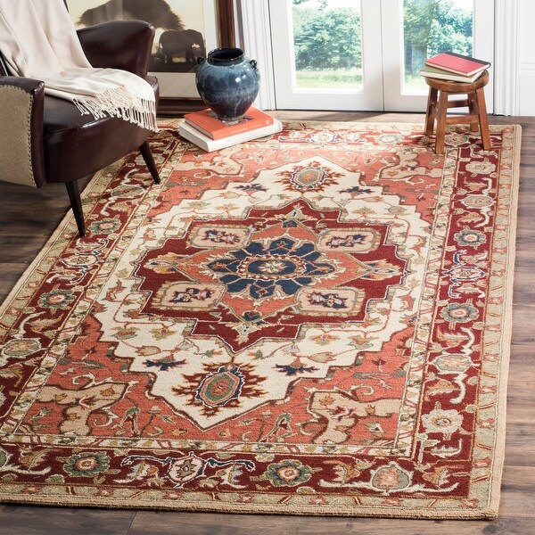 Shop Safavieh Hand-hooked Heriz Red/ Ivory Wool Rug - On ... (600 x 600 Pixel)