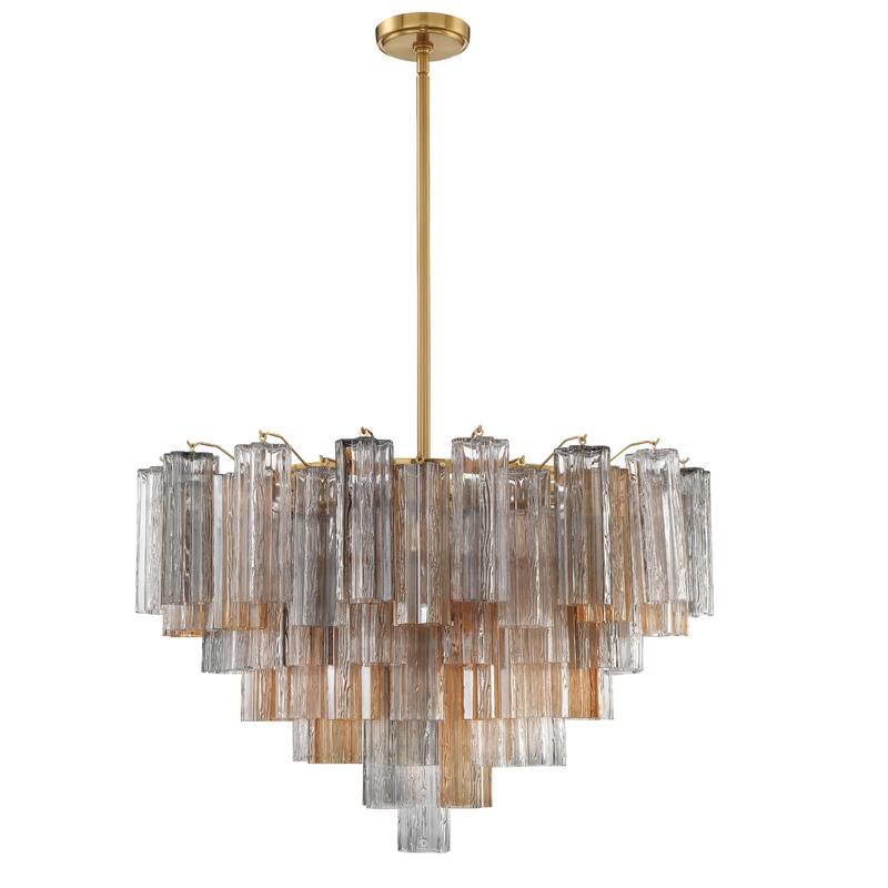 Addis 16 Light Aged Brass Chandelier - 32"W x 21.5"H x 32"D