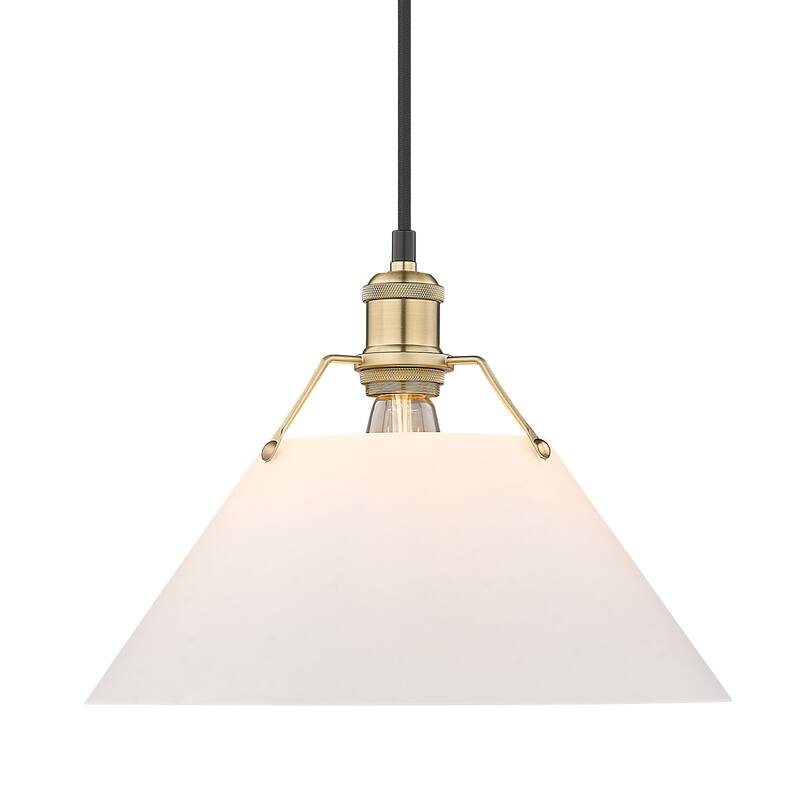 Yep by Golden Lighting Orwell 1-light 14in Pendant in Matte Black and Clear Glass