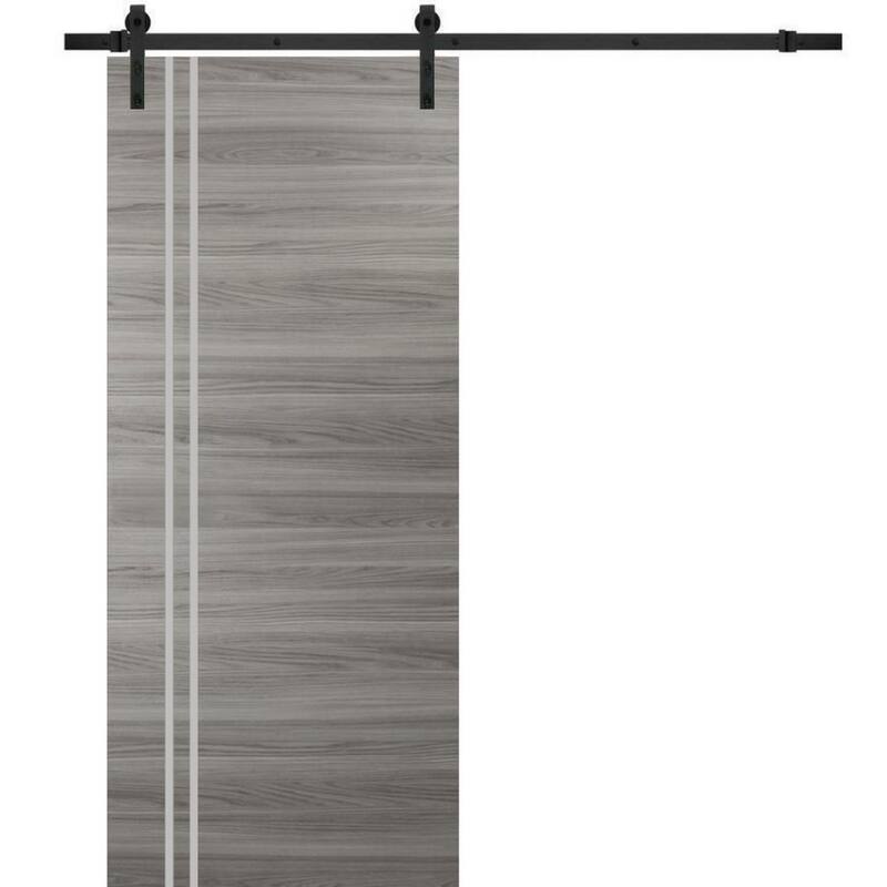 Double Bi-fold Doors Planum 0310 Chocolate Ash with Sturdy Tracks - Grey - 32" x 80"