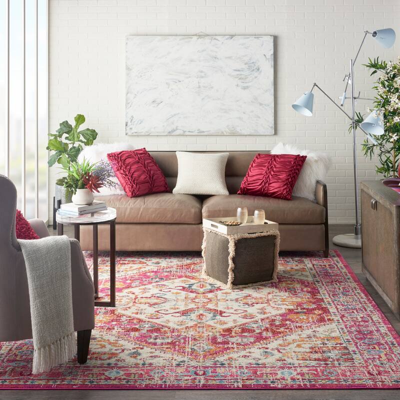 Copper Grove Alsleben Vintage Persian Floral Medallion Area Rug - 6' 7" x 9' 6" - Ivory/Pink - Rectangle