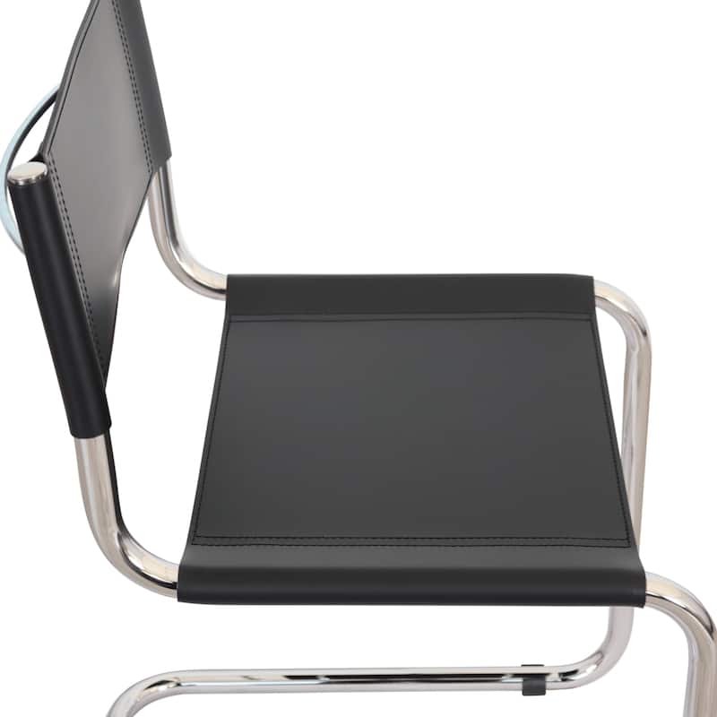 Breuer Chair Company Mart Stam Cantilever Side Chair w/ Chrome Frame (Various Bonded Leather Colors)