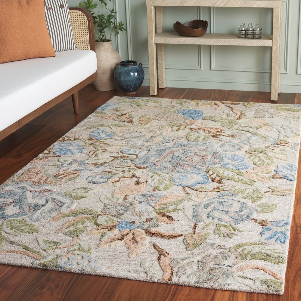 SAFAVIEH Handmade Jardin Kriemhild Floral Wool Rug