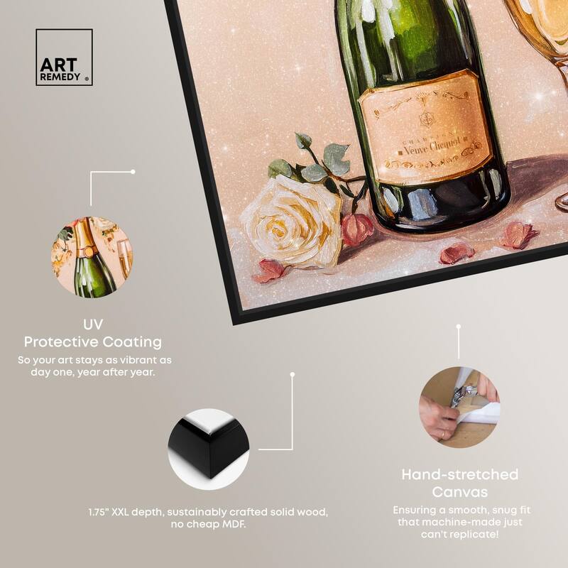 Blooming Champagne Vase Canvas by Art Remedy