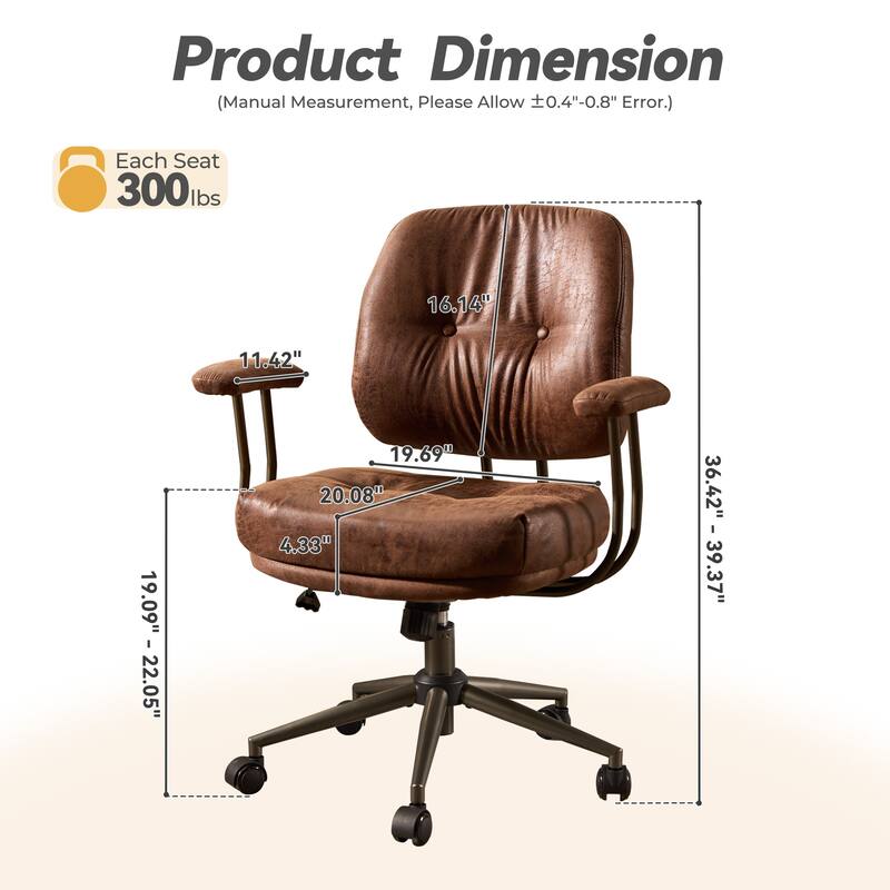 HOOOWOOO Modern Office Chair Adjustable Swivel Task Chair