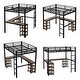 preview thumbnail 6 of 6, Full Size Metal Loft Bed with Desk,Shelves, Ladder and Guardrails