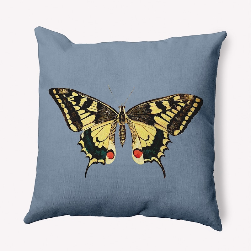 Rare Swallowtail Polyester Indoor/Outdoor Pillow - Dusty Smoke Blue - 20" x 20"
