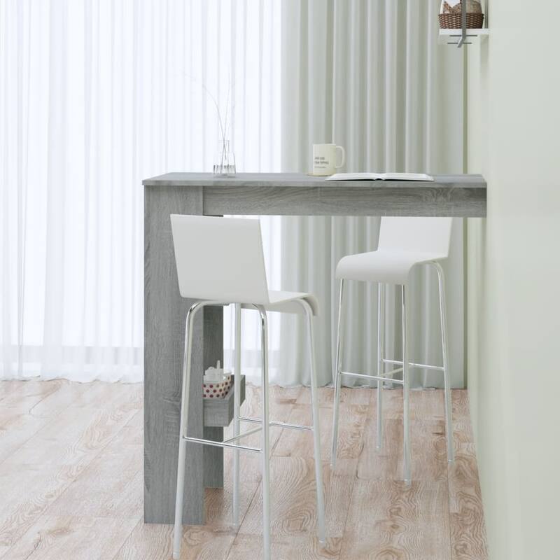 vidaXL Wall Bar Table Kitchen Bar Dining Table Computer Desk Engineered Wood - 40.2" x 17.7" x 40.7"