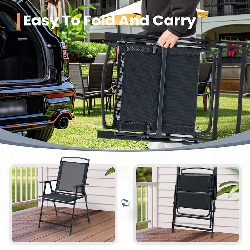 Pellebant Patio Portable Folding Chairs Outdoor Dining Chairs