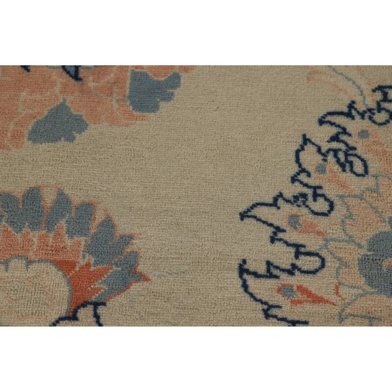 Hand Knotted Oriental 100% Wool Carpet Traditional All-Over Beige & Ivories Mahal Area Rug - 16' 6'' X 13' 0''