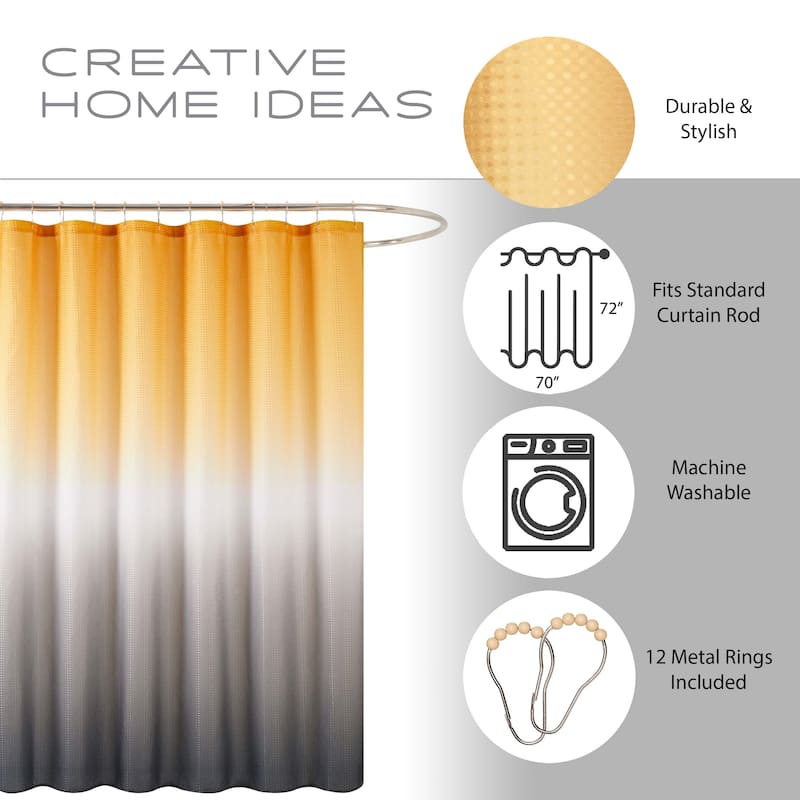 Creative Home Ideas Ombre 16 Piece Shower Set - Golden Yellow/White/Grey