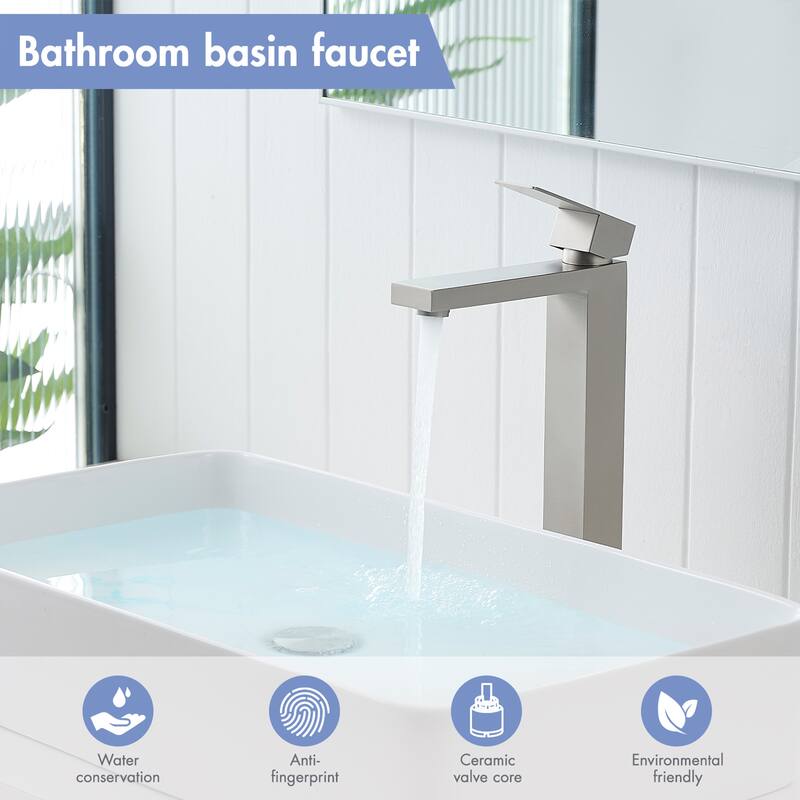 Modern Single Handle Single-Hole Bath Faucet with Drain