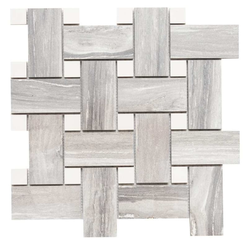 Stately Basketweave 13x13 Porcelain Mosaic Tile - Floor, Wall, Backsplash