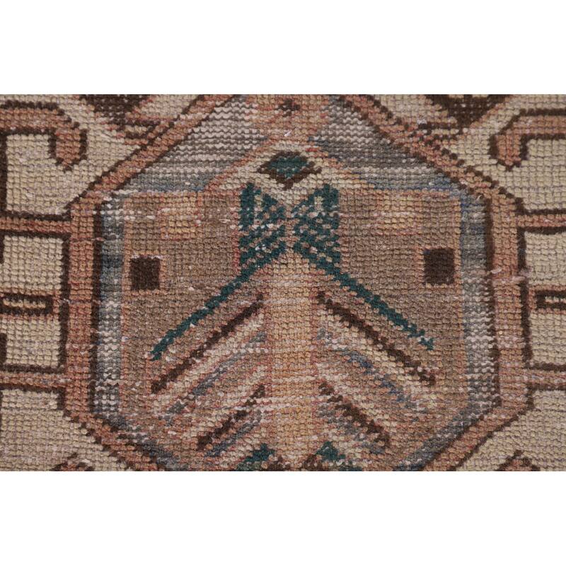 Tribal Distressed Bakhtiari Persian Antique Rug Handmade Wool Carpet - 5'2" x 9'11"