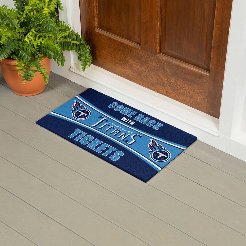 Tennessee Titans 28 in. x 16 in. PVC "Come Back With Tickets" Trapper Door Mat