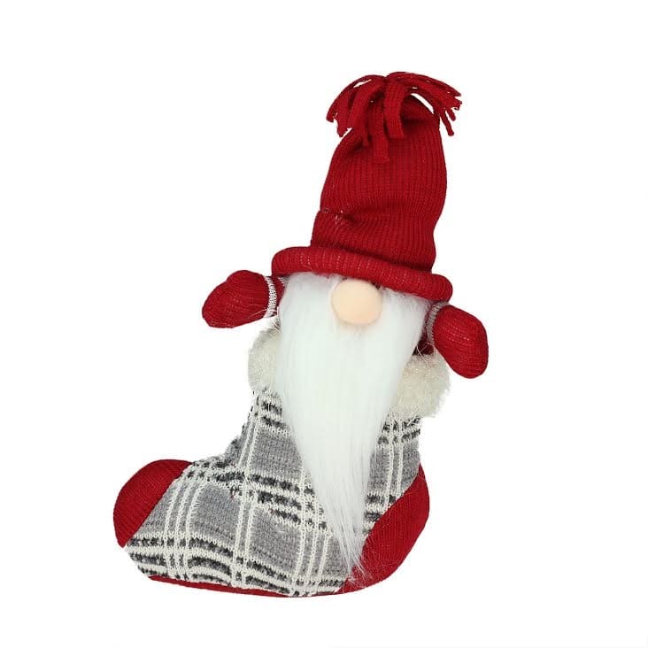Tristan Gnome in Christmas Stocking Figure - 10" - Red